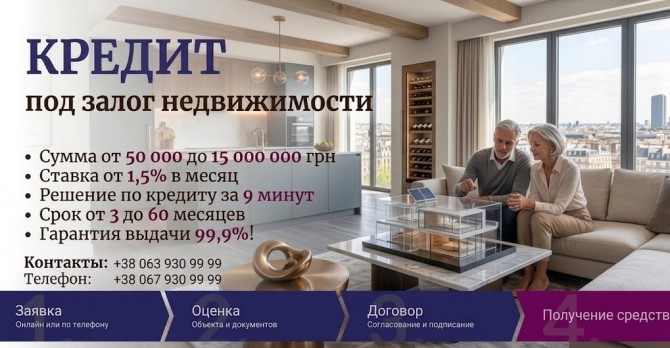 Кредит под залог квартиры с плохой кредитной историей в Киеве. - изображение 1