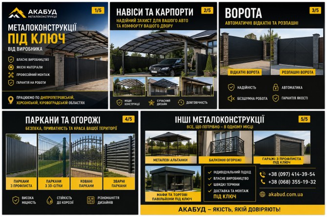 Потрібні якісні ворота, навіс або паркан? Замовляйте безпосередньо у в - изображение 1